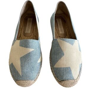 Stella McCartney Star Print Canvas Espadrille Flats Shoes